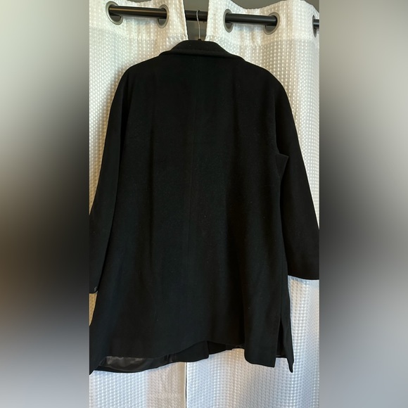 Ellen Tracy Black Wool Trench Coat - Picture 2 of 4